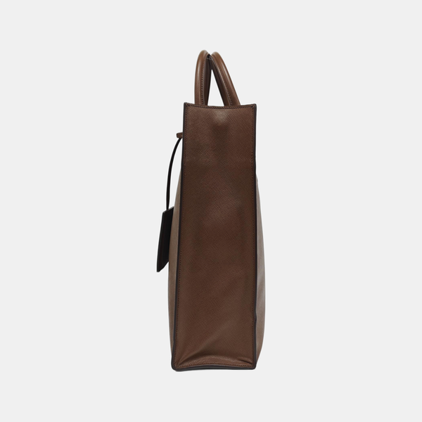 Saffiano Calfskin Shoulder Bag Brown