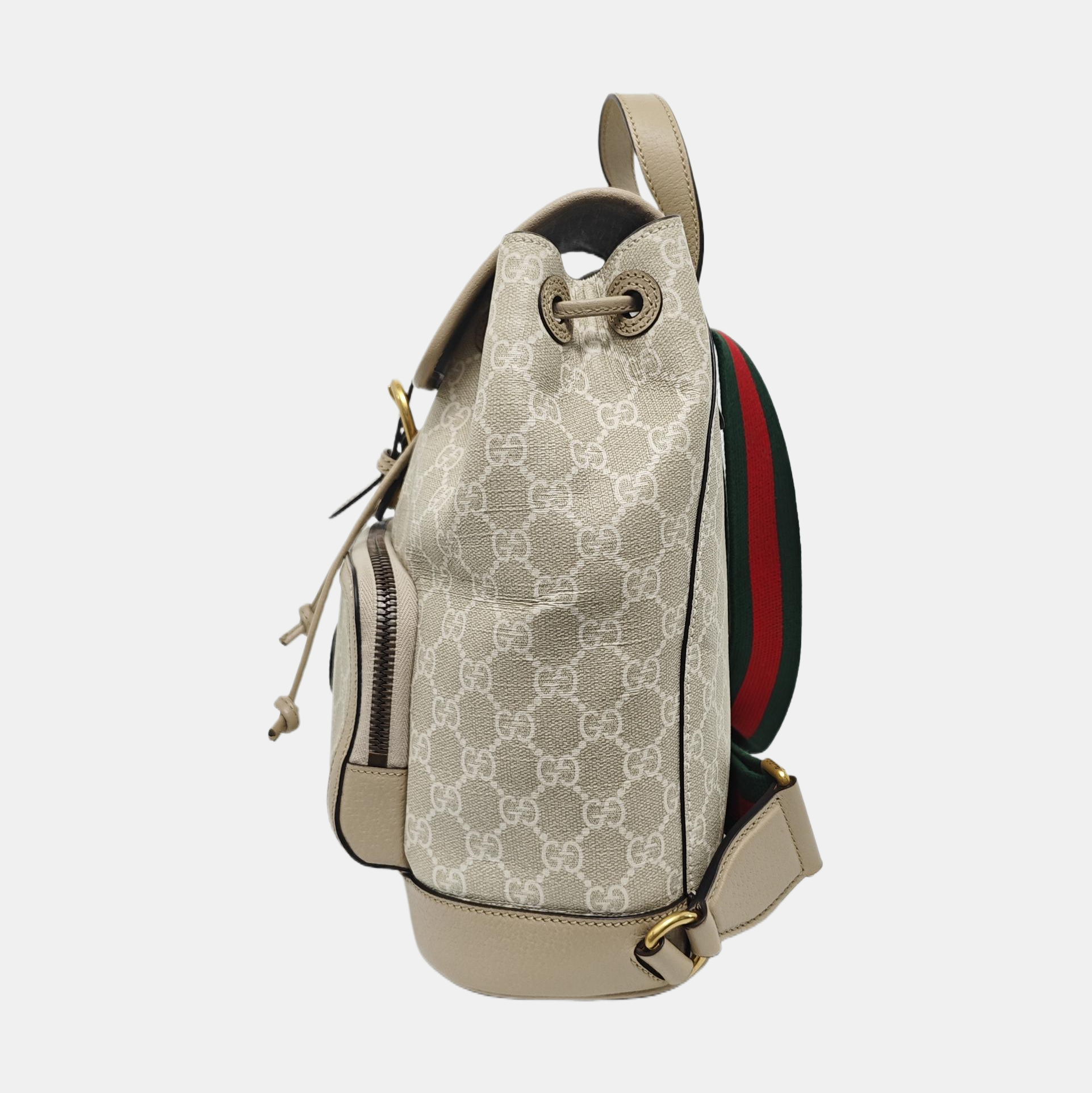 Monogram Coated Canvas Backpack Beige