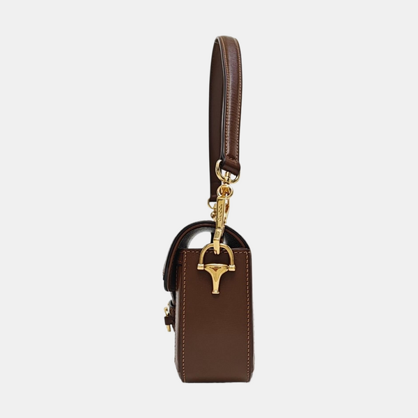 Horsebit 1955 Medium Monogram Coated Canvas Black