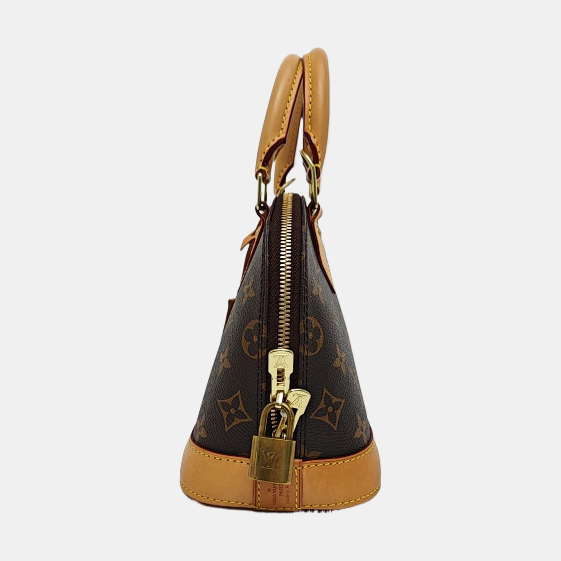 ALMA BB Monogram Coated Canvas Brown
