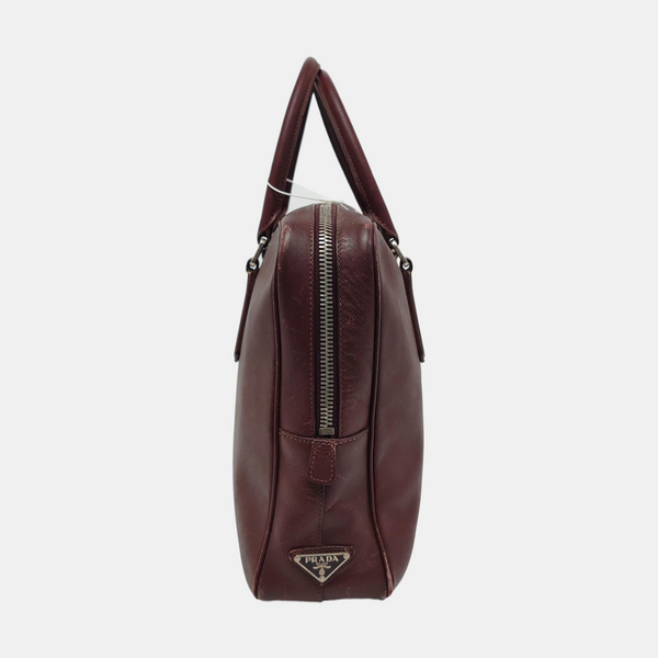 Saffiano Calfskin Top Handle Bag Red