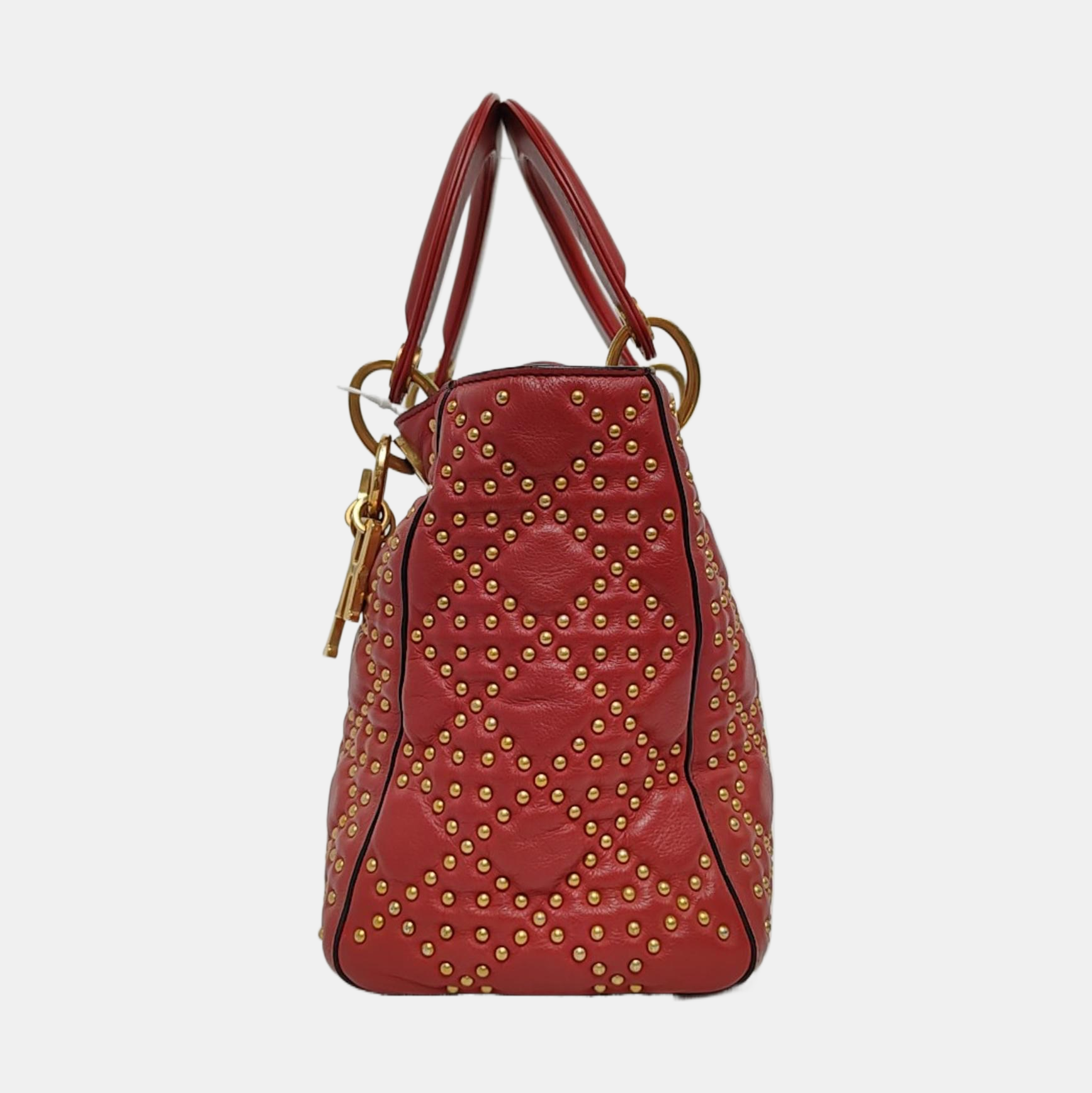 Lady Dior Mediano Piel de Becerro Roja