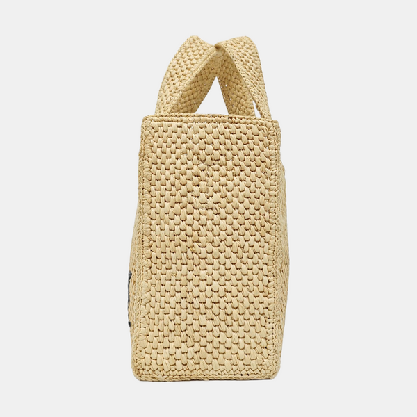 Font Tote Small Straw Beige