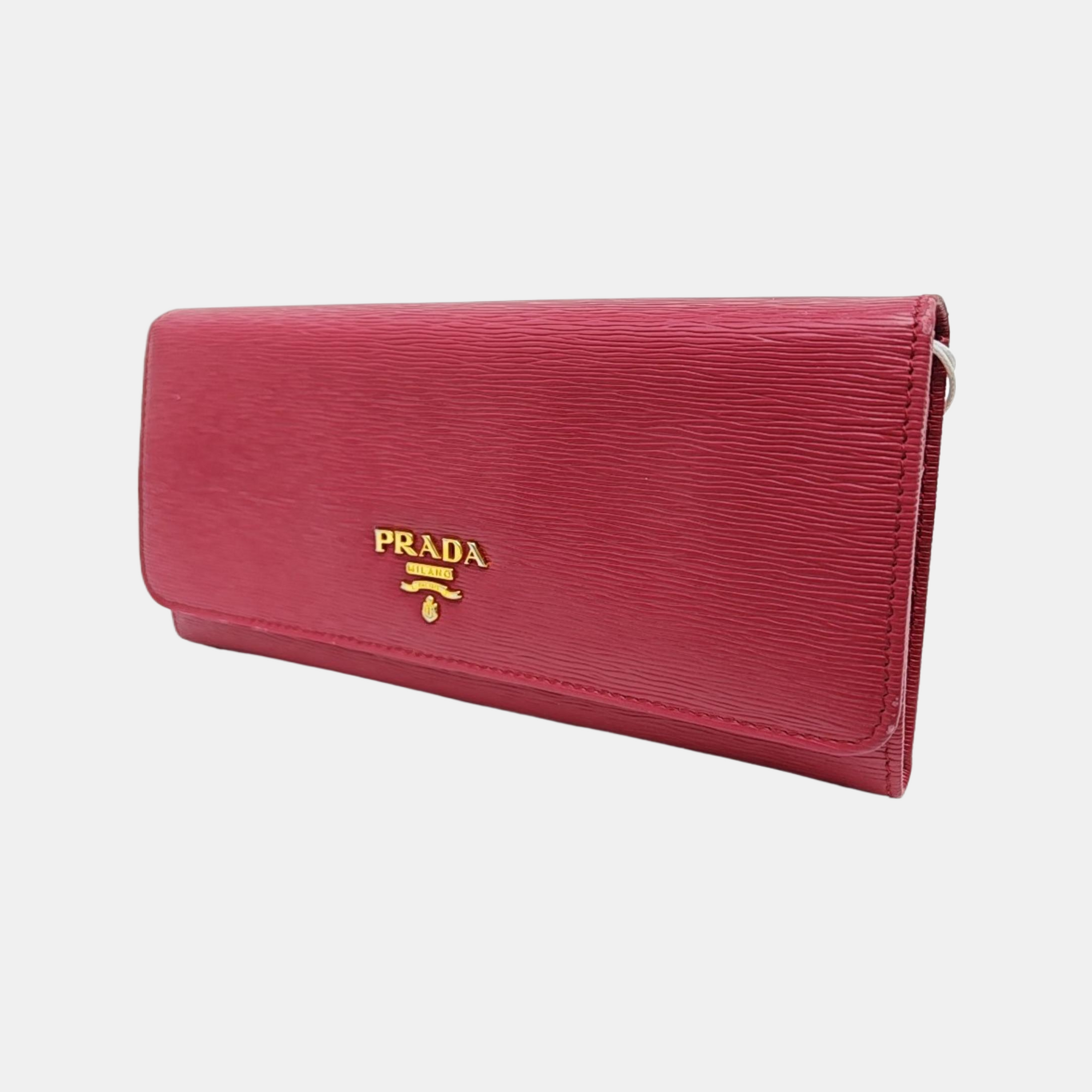 Fold Wallet Saffiano Calfskin Red Wallet
