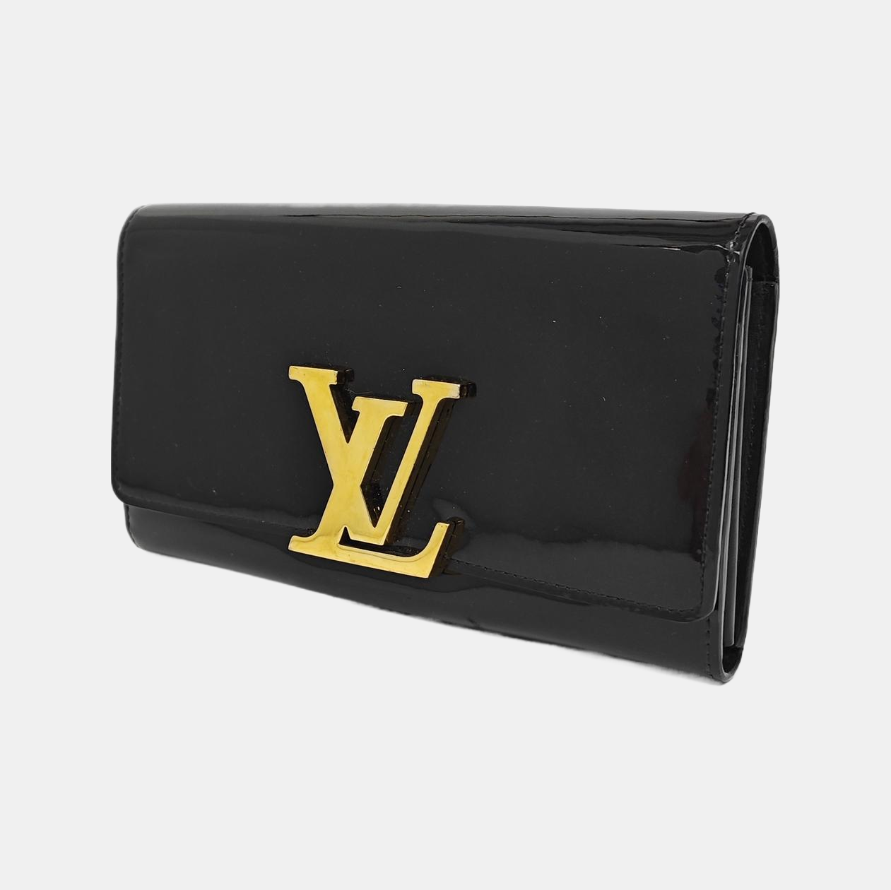 LOUISE Patent Leather Black Wallet
