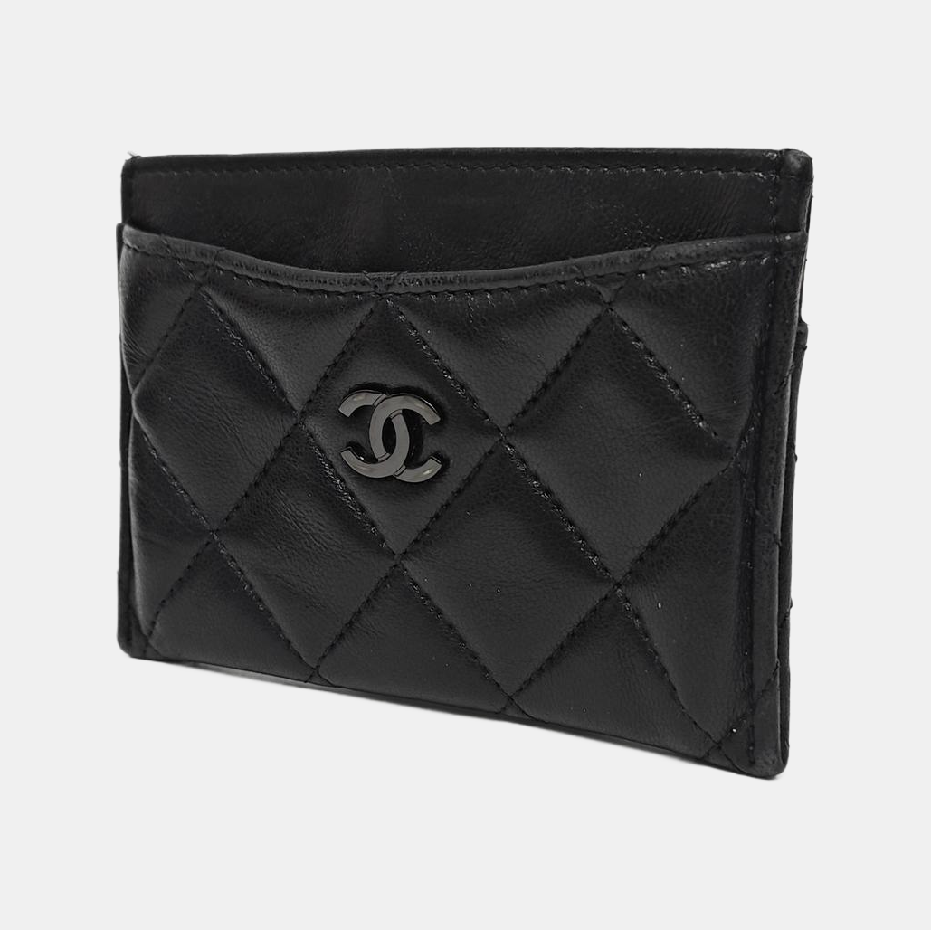 CLASSIC FLAP Quilted Lambskin Black Card Holder