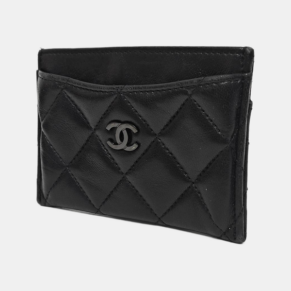 CLASSIC FLAP Quilted Lambskin Black Card Holder