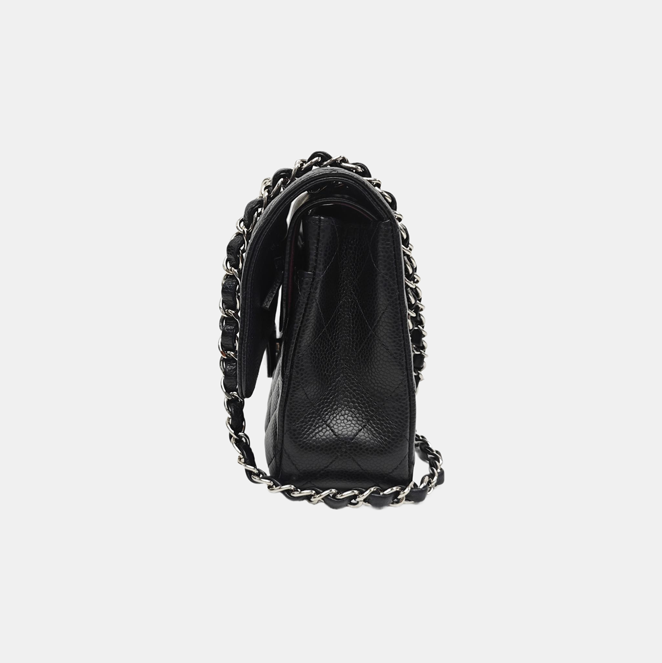 CLASSIC FLAP Small Quilted Grained Calfskin Black