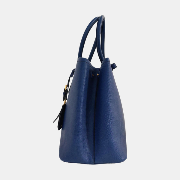 Authenticated pre-owned  Double Saffiano Calfskin Blue - Tote Bag at Looply