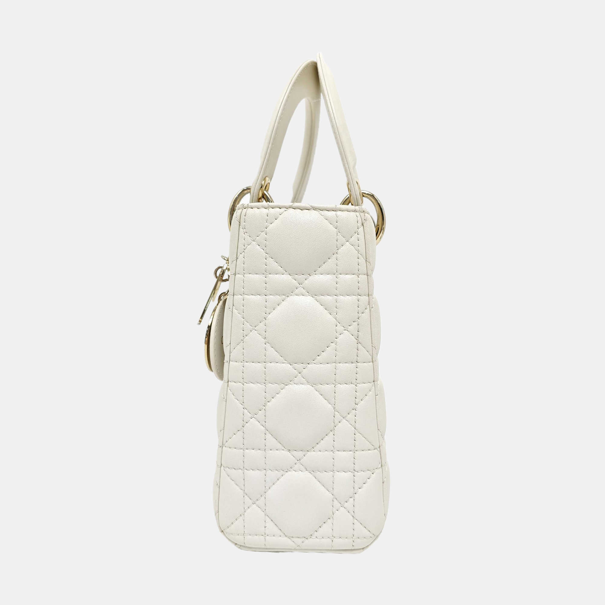 Lady Dior Small Cannage Lambskin White