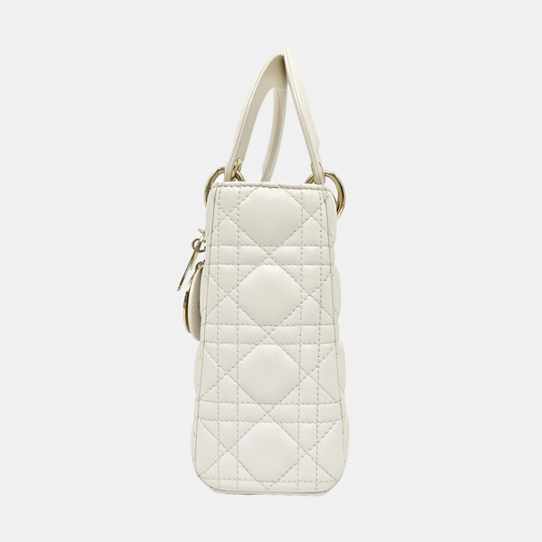 Lady Dior Small Cannage Lambskin White