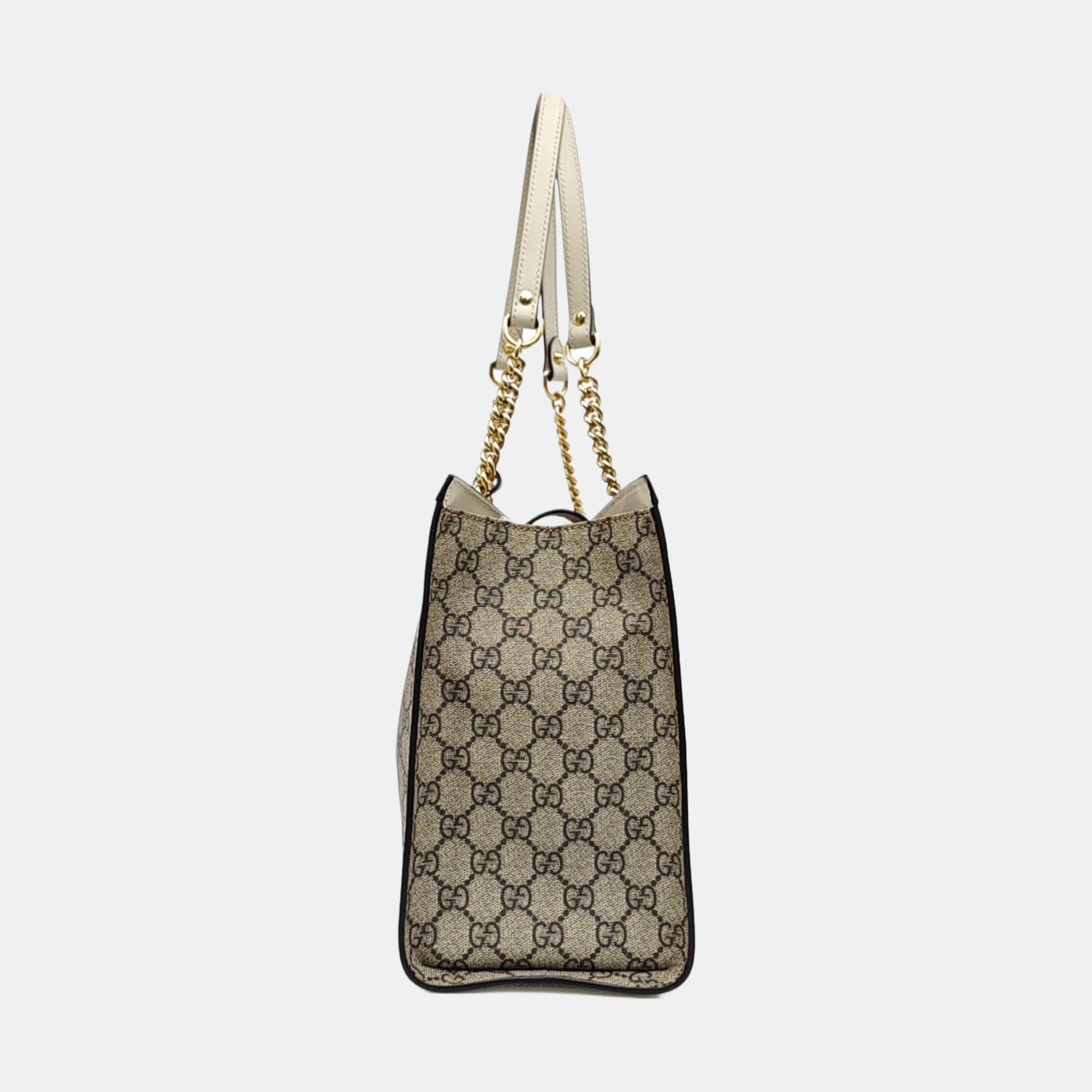 Padlock Medium Monogram Coated Canvas Beige