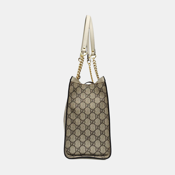 Padlock Medium Monogram Coated Canvas Beige