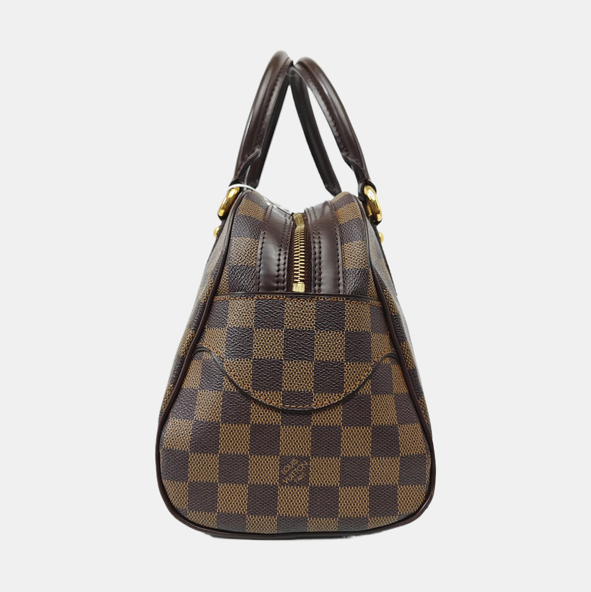 DUOMO Damier Ebene Coated Canvas Brown