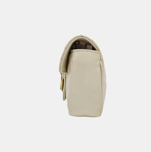 GG Marmont Mini Piel de Becerro Acolchada Blanca