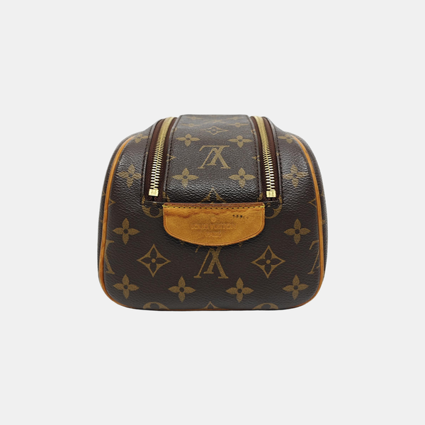 Monogram Coated Canvas Top Handle Bag Extra Large Brown