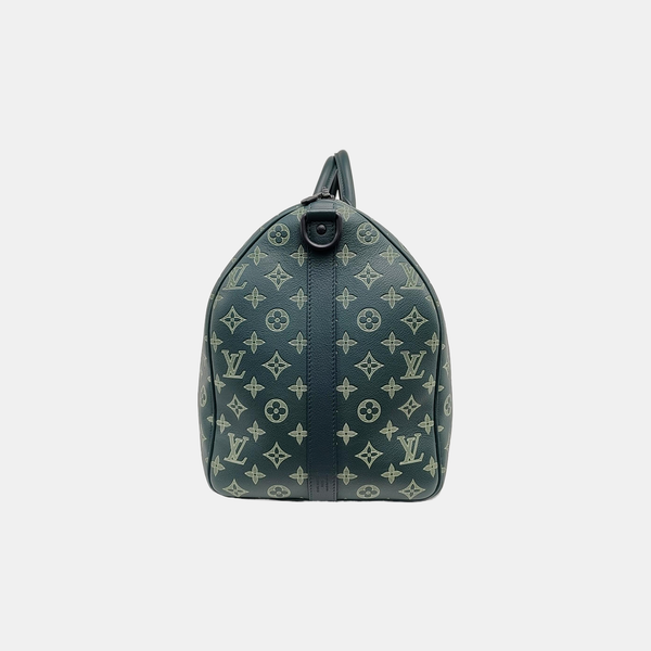 KEEPALL 50 Monogram Calfskin Green