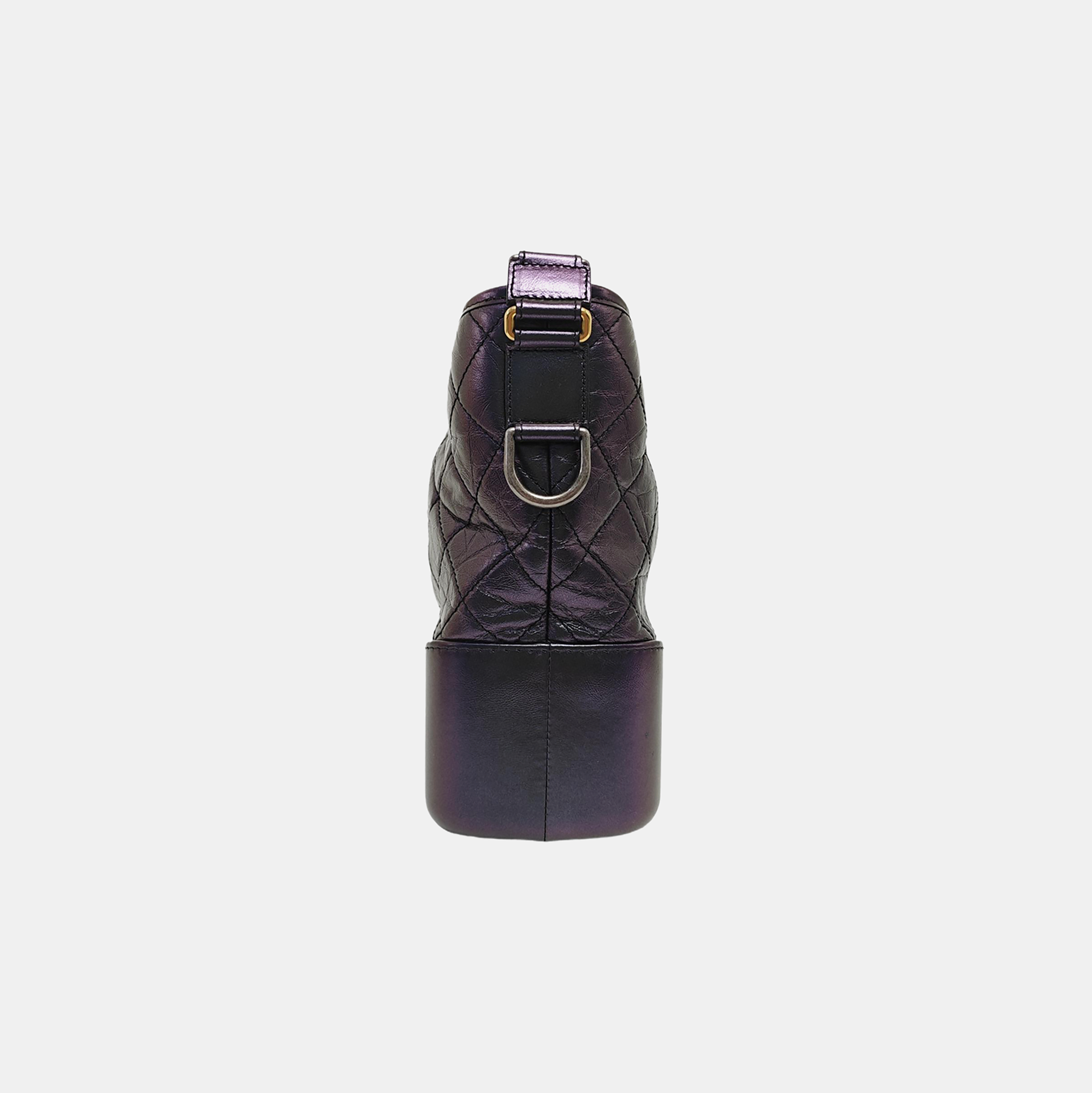 GABRIELLE Medium Quilted Calfskin Purple