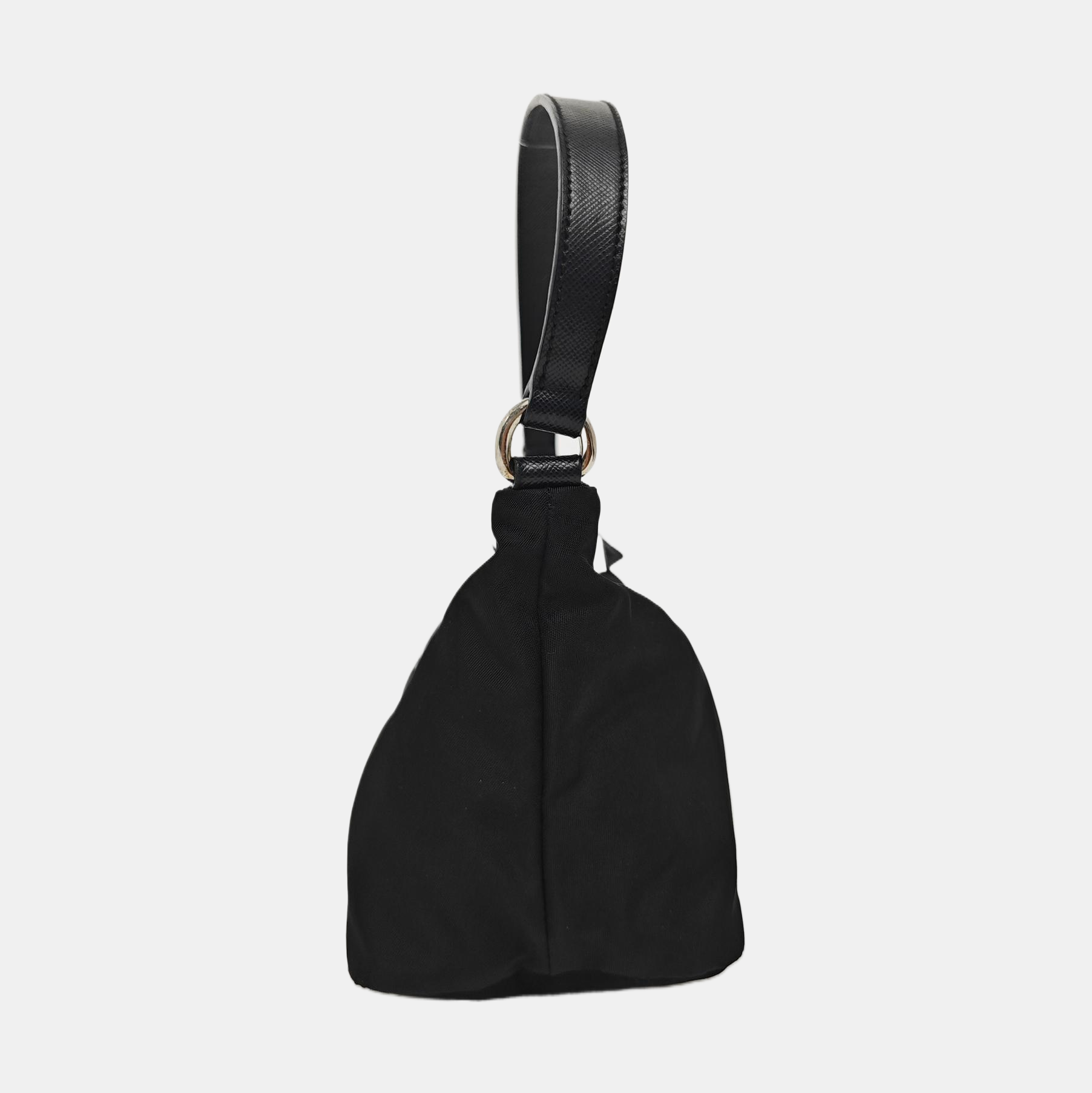 Nylon Top Handle Bag Black