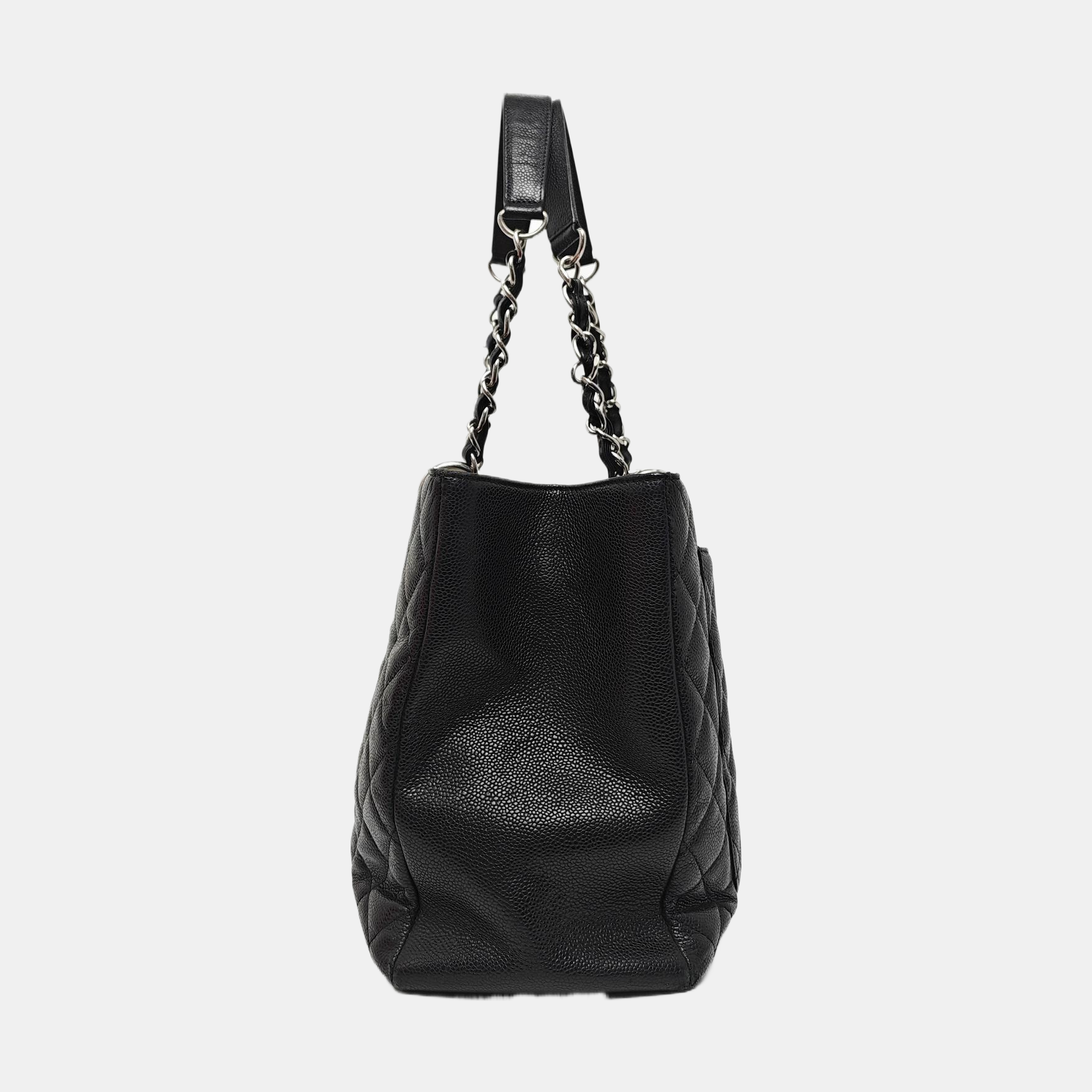 CHANEL GST Extra Large Quilted Grained Calfskin Black