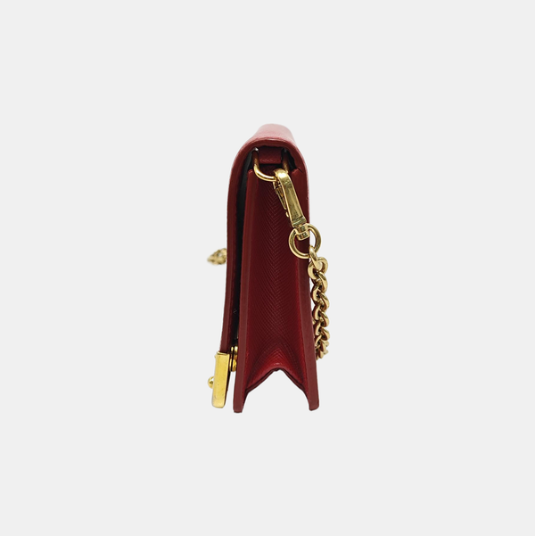 Saffiano Calfskin Shoulder Bag Red