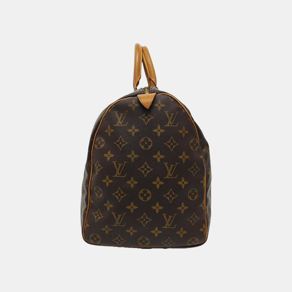 KEEPALL 45 Monogram Coated Canvas Brown