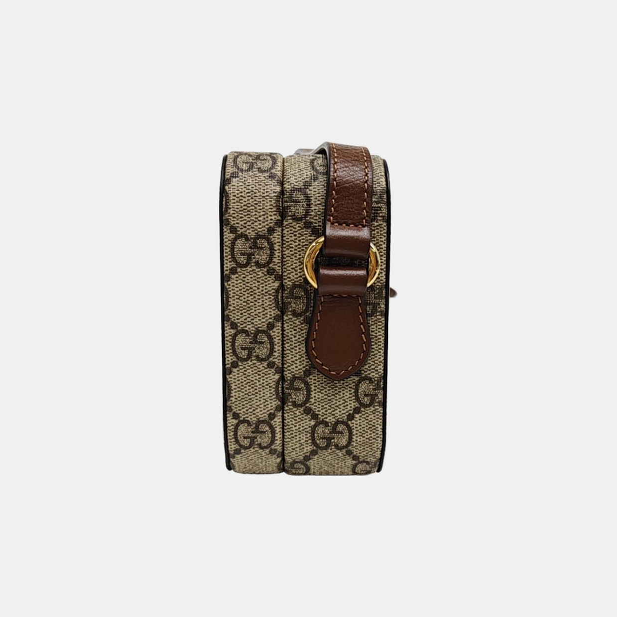 Monogram Coated Canvas Crossbody Bag Mini Beige
