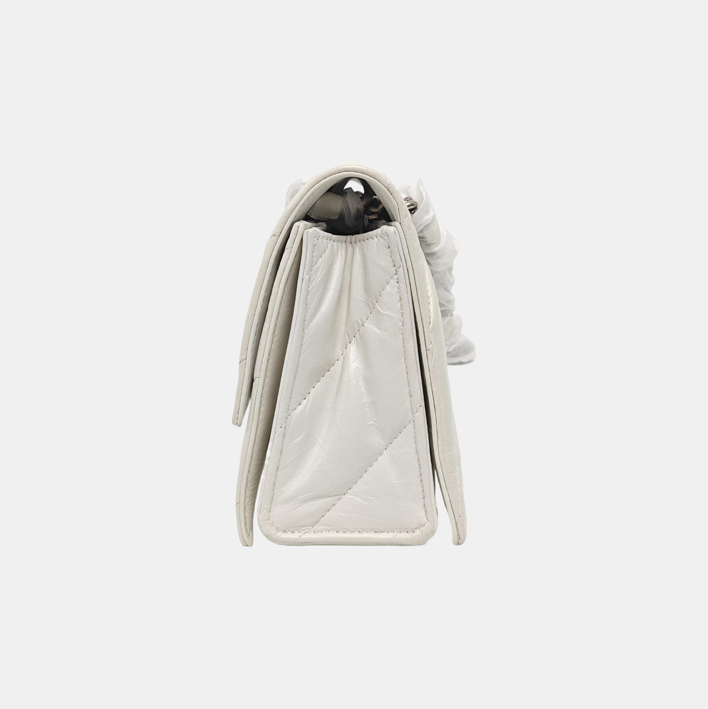 Hourglass Small Quilted Lambskin White