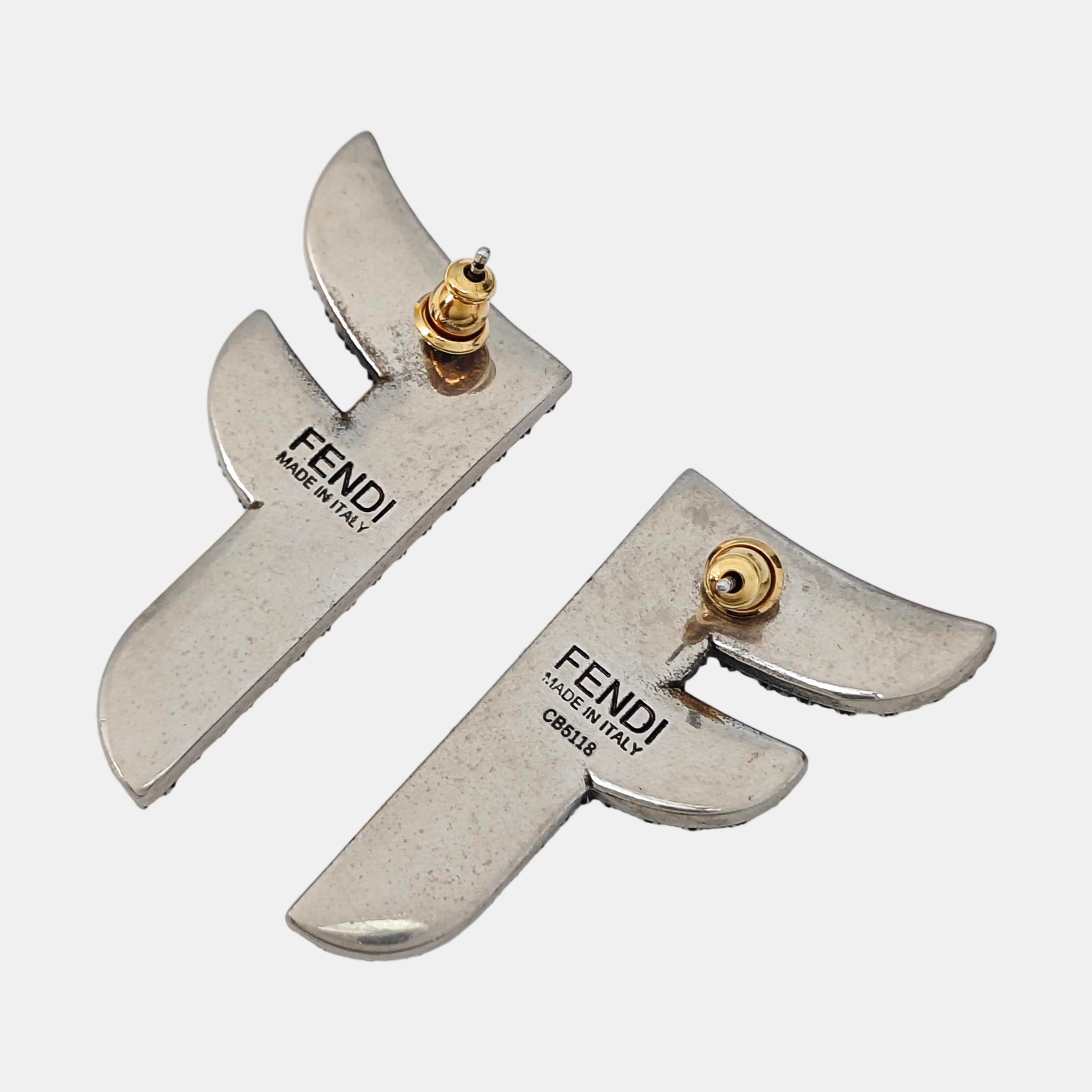 Metal Clear Stud Earrings