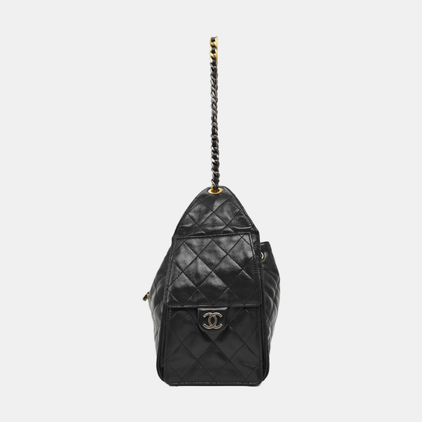 CHANEL 25 Small Quilted Calfskin Black