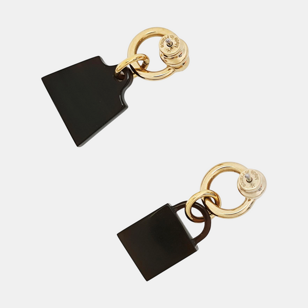 Amulette Maroquinier Metal Black Earrings