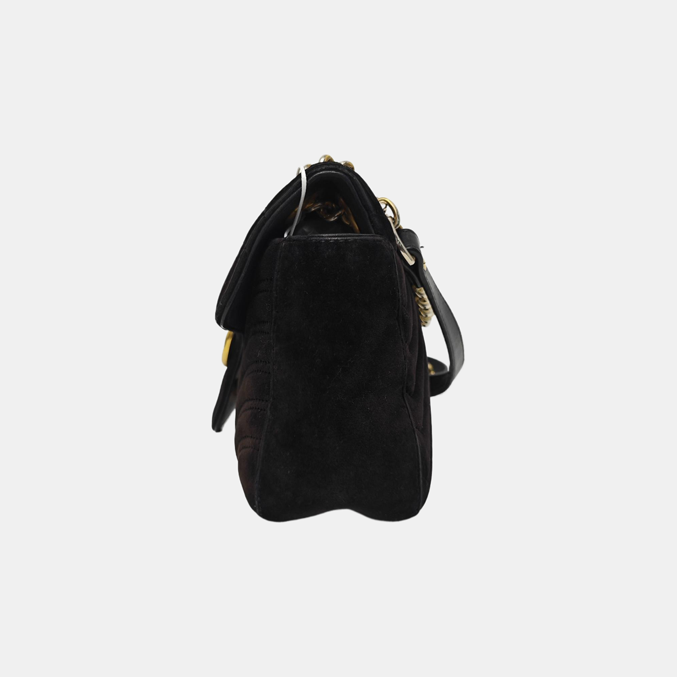 GG Marmont Medium Quilted Velvet Black