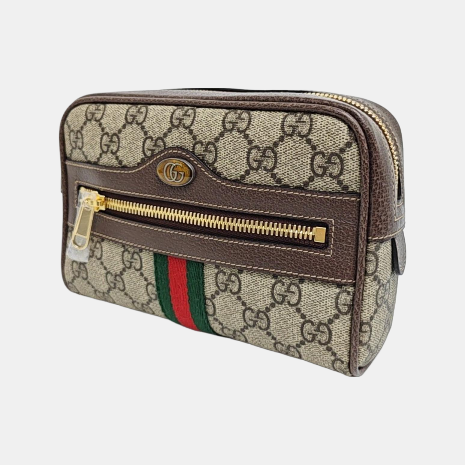Ophidia Small Monogram Coated Canvas Beige