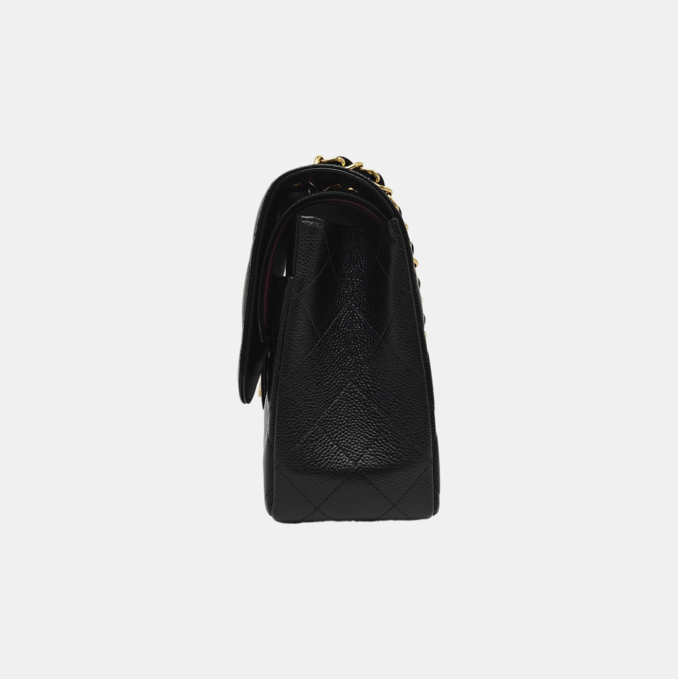 CLASSIC FLAP Jumbo Quilted Grained Calfskin Black