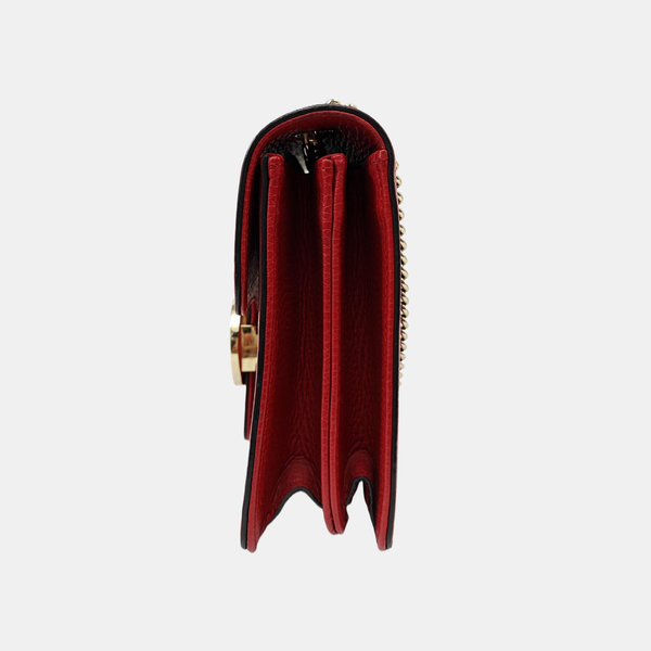 Interlocking G Small Calfskin Red