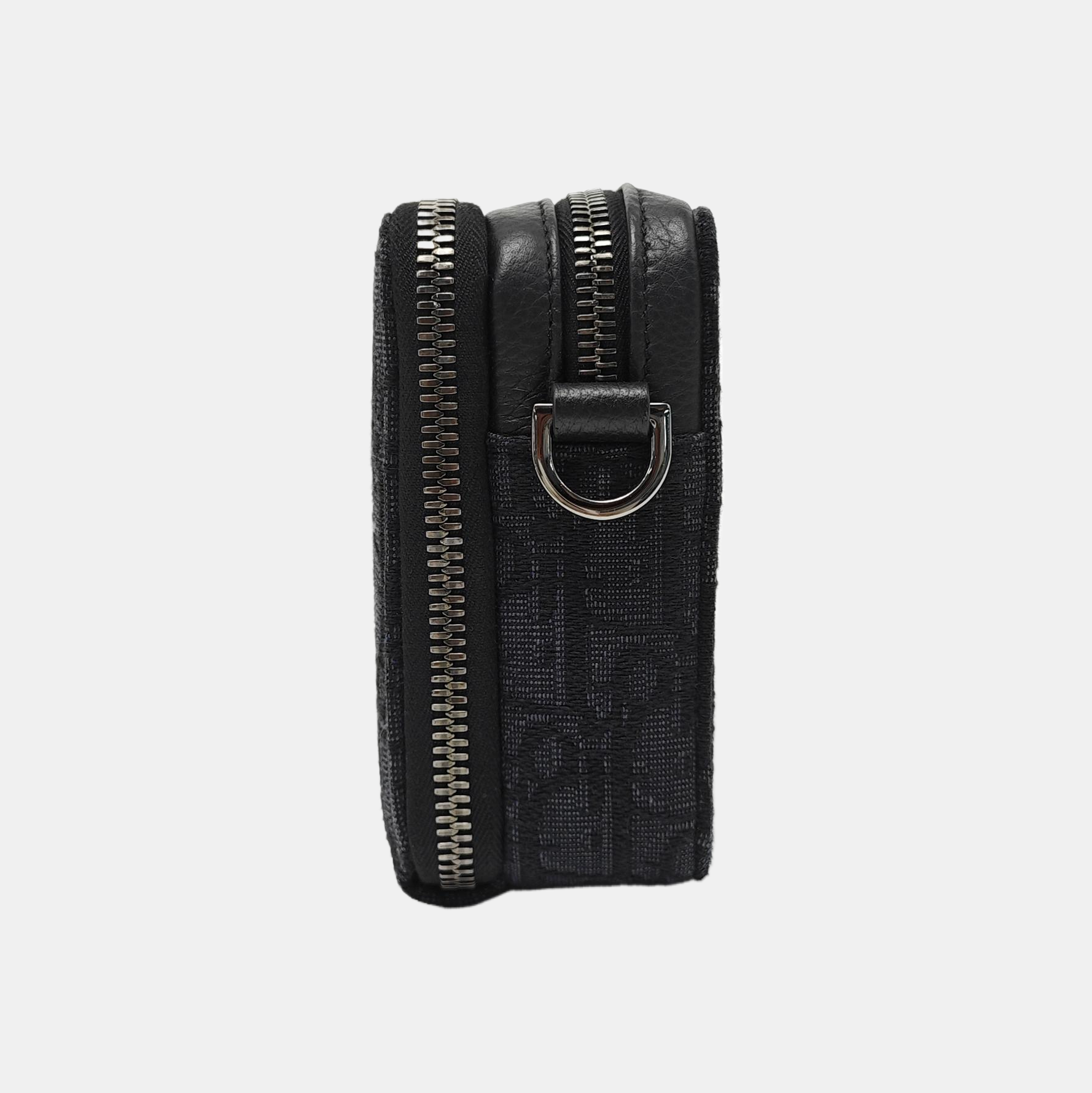 Oblique Canvas Crossbody Bag Black