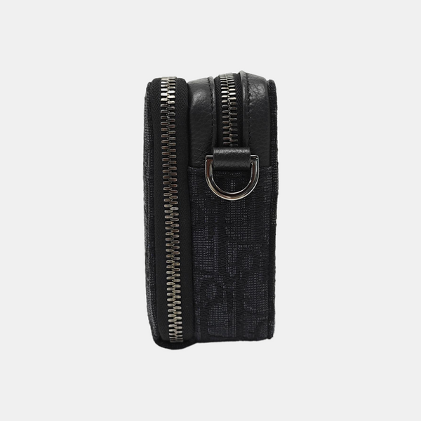 Oblique Canvas Crossbody Bag Black