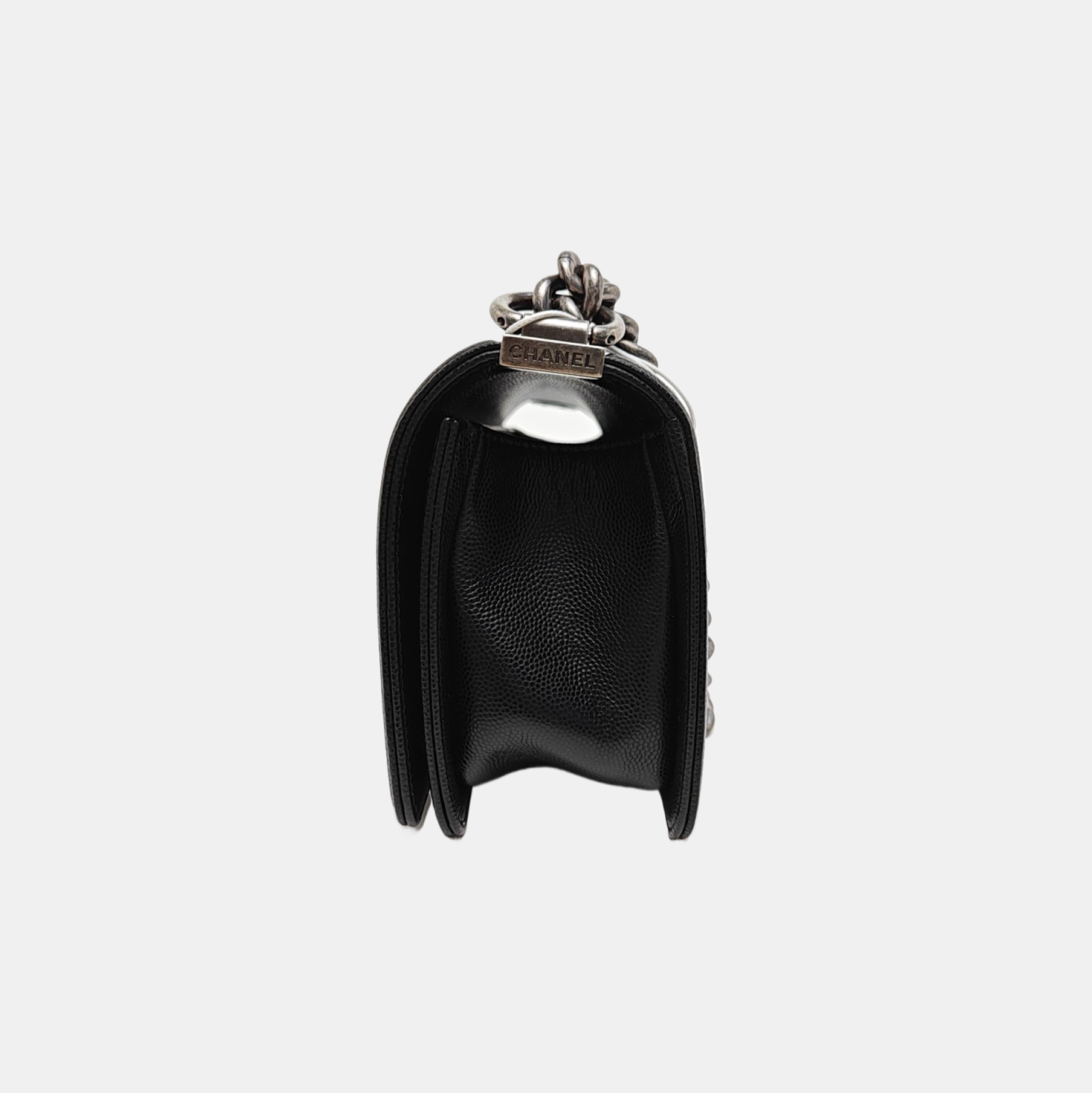 BOY CHANEL Small Quilted Grained Calfskin Black