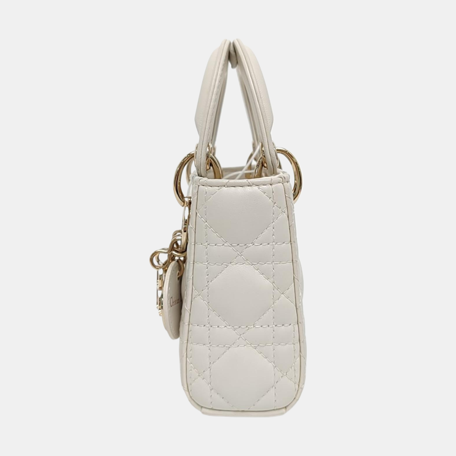 Lady Dior Super Mini Piel de cordero Blanca