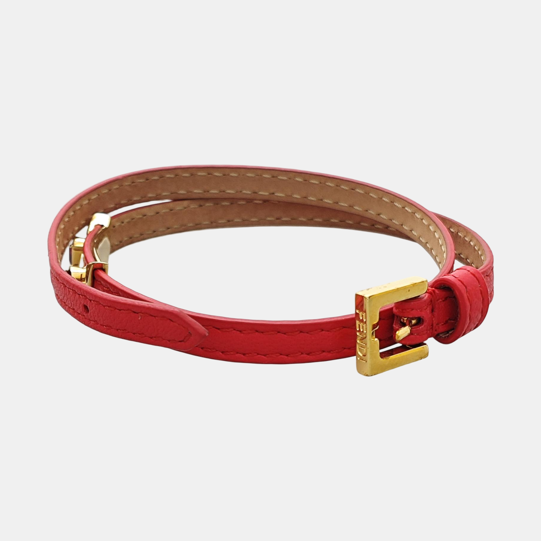 Leather Red Bangle