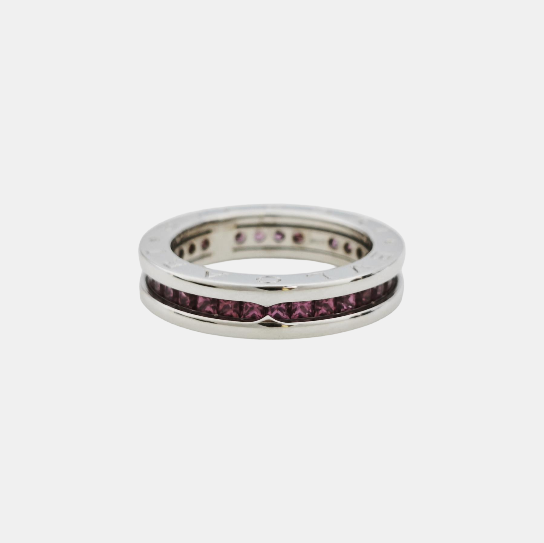 B.ZERO1 18k White Gold Silver Ring EU 54