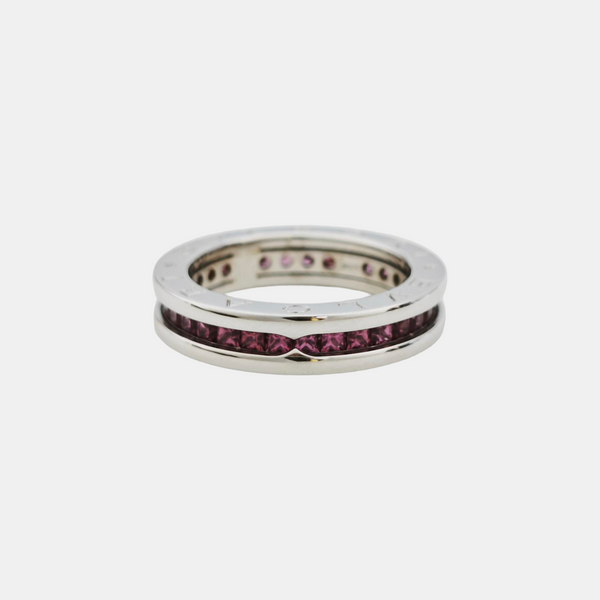 B.ZERO1 18k White Gold Silver Ring EU 54