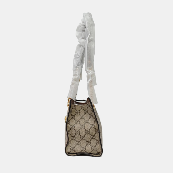Padlock Small Monogram Coated Canvas Beige