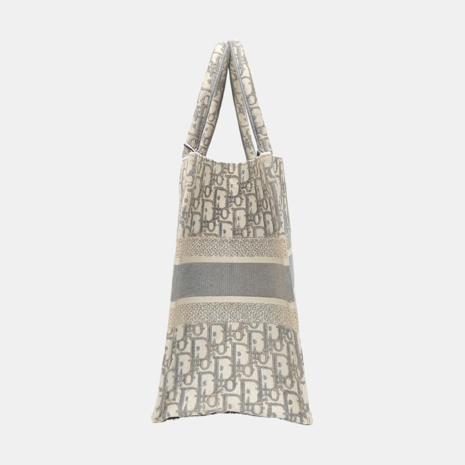 Book Tote Medium Oblique Canvas White