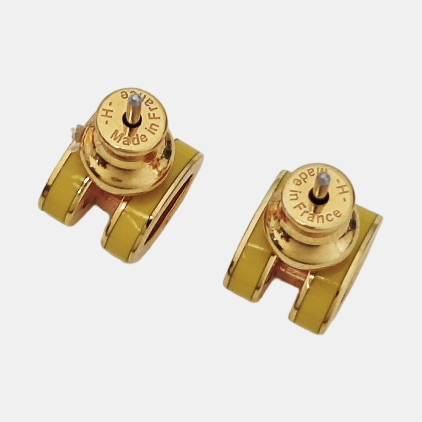 Pop H Metal Yellow Stud Earrings
