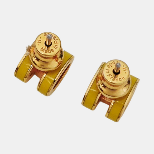 Pop H Metal Yellow Stud Earrings