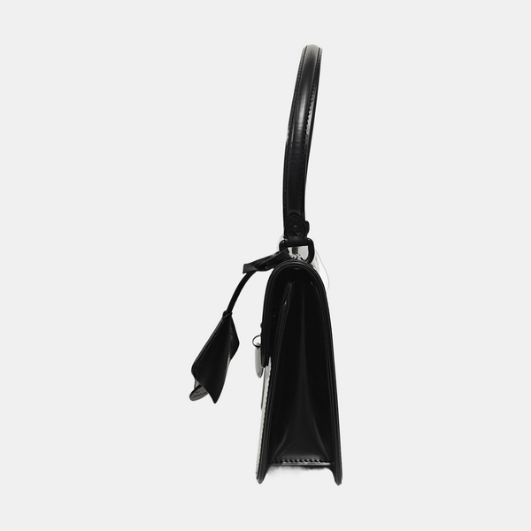 Calfskin Top Handle Bag Black