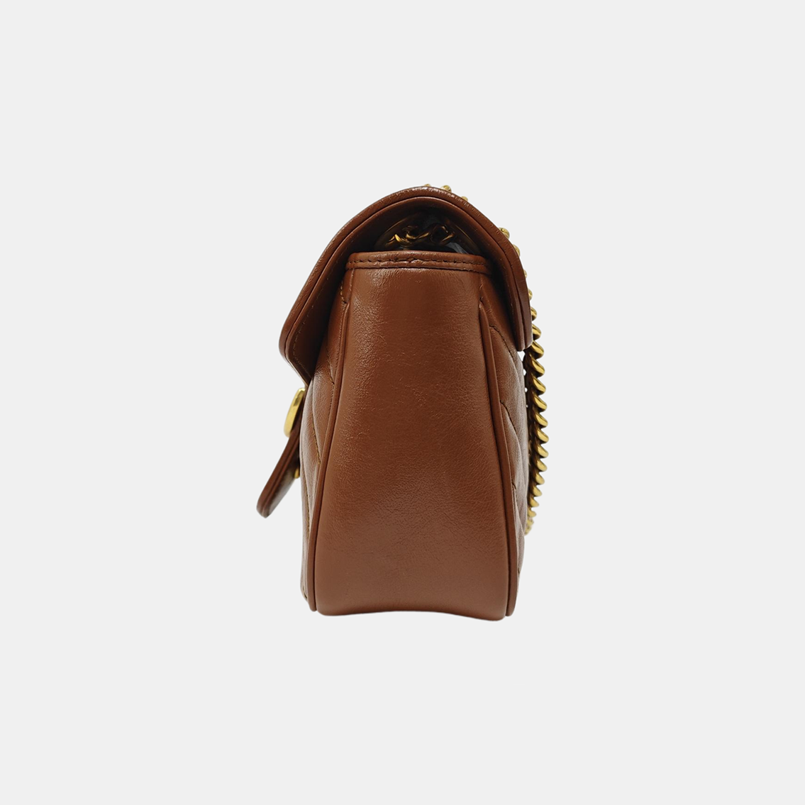 GG Marmont Medium Quilted Calfskin Brown