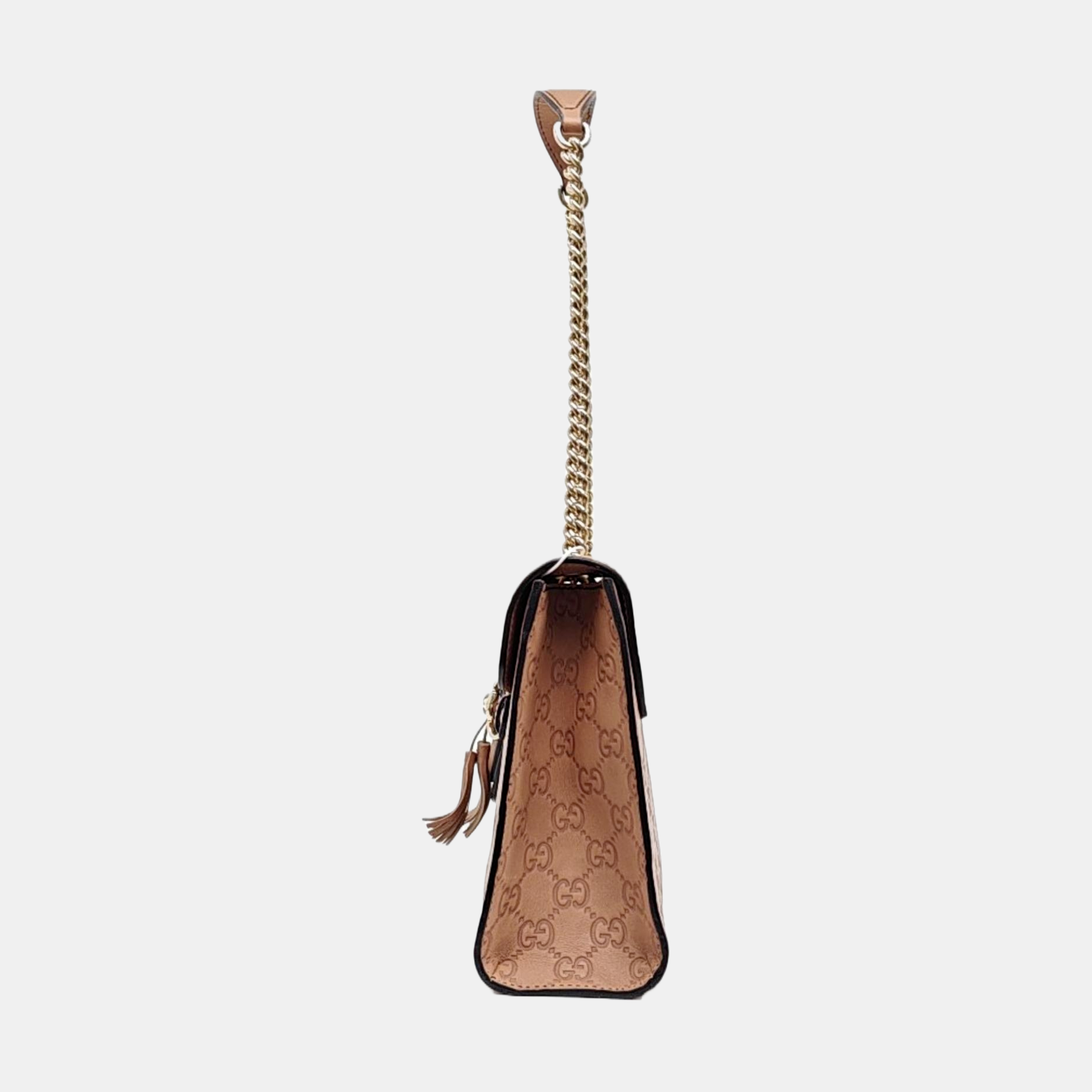 Emily Chain Monogram Calfskin Beige