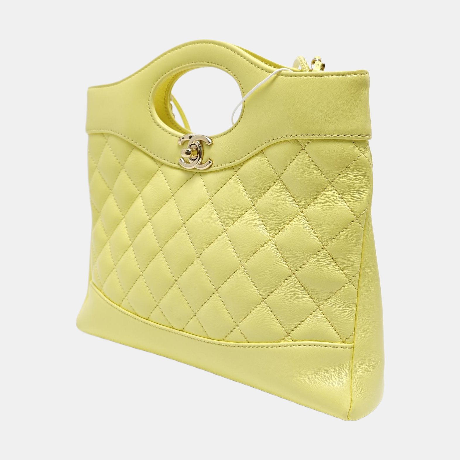 CHANEL 31 Mini Quilted Calfskin Yellow